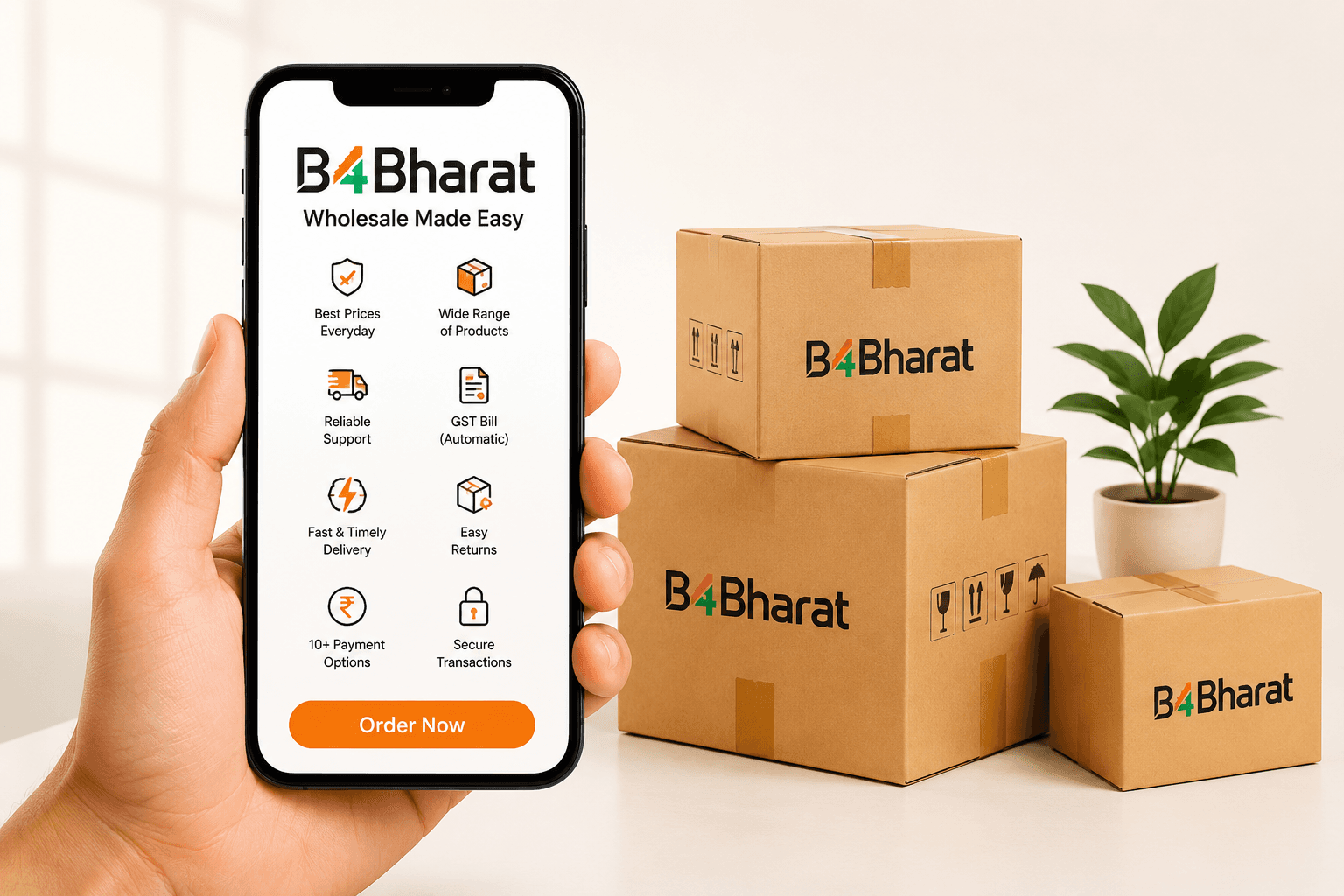 B4Bharat app wholesale made easy, boxes dukaan tak