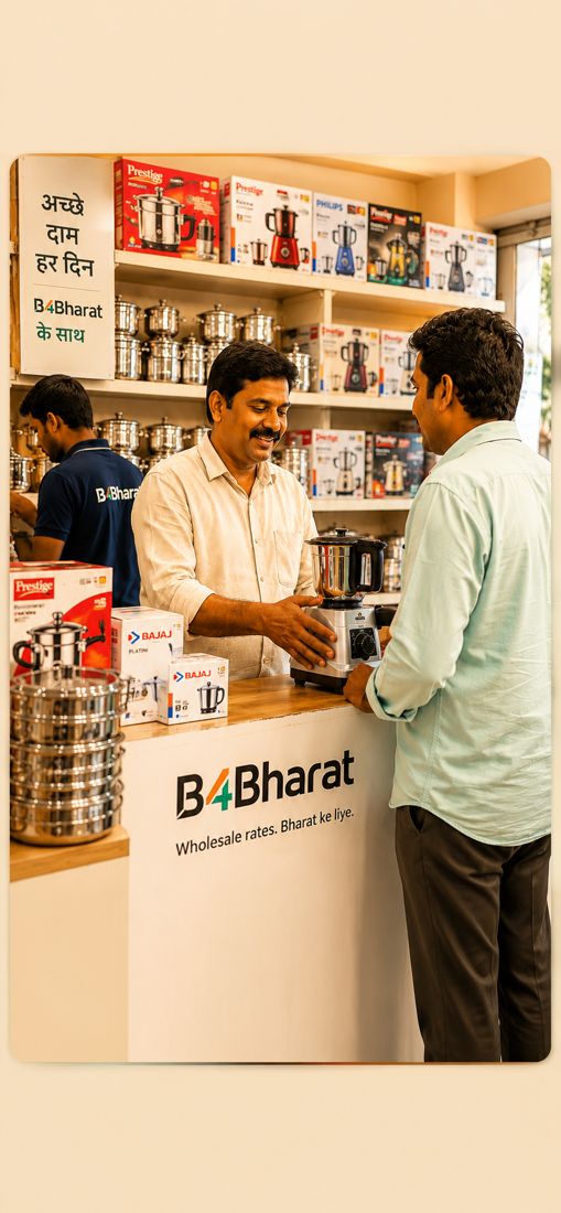 B4Bharat counter par dukaandaar aur customer